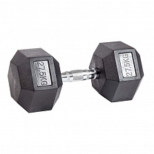 Гантель 27,5 кг обрезиненная гексагональная 4002